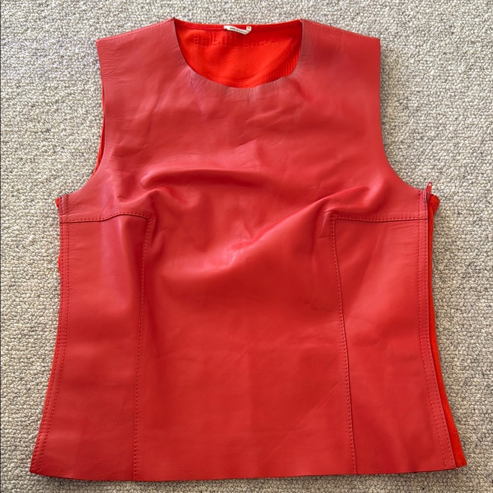Sleeveless Leather Top
